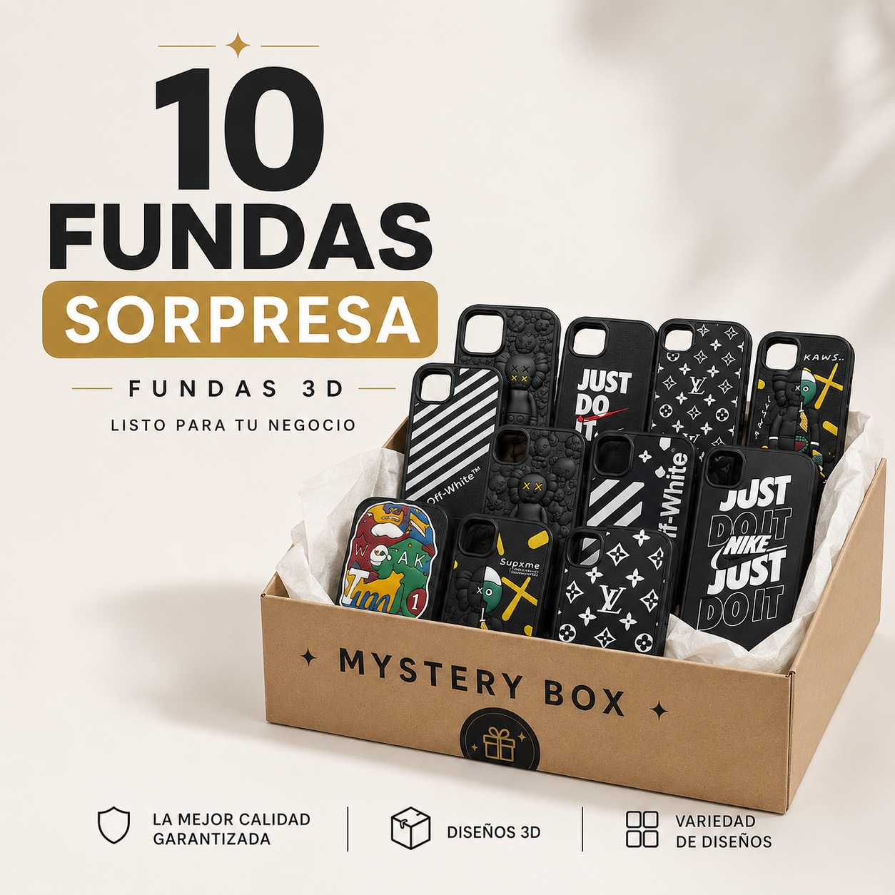 10 Fundas 3D SORPRESA